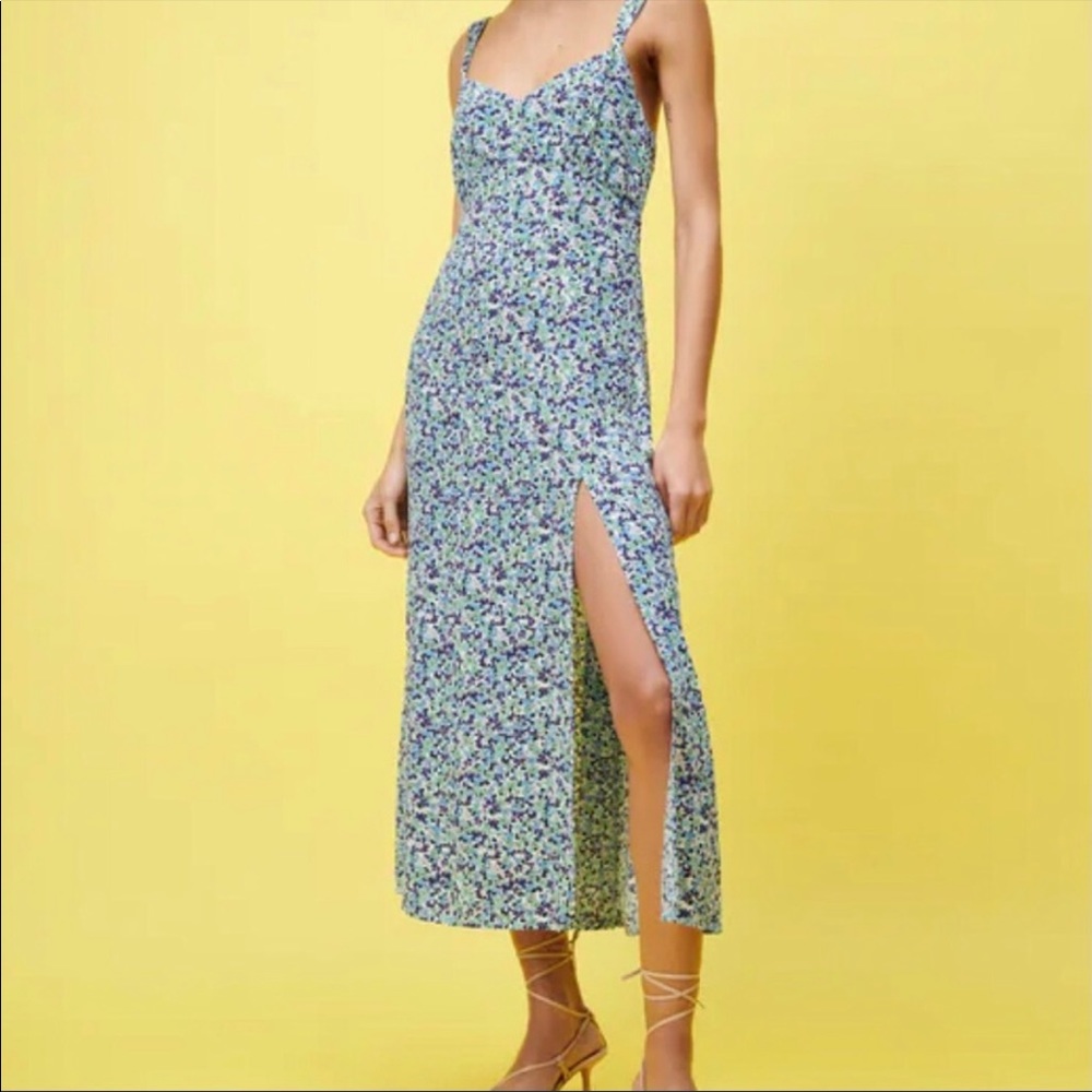 Zara Flowy Floral Maxi Dress with Slit